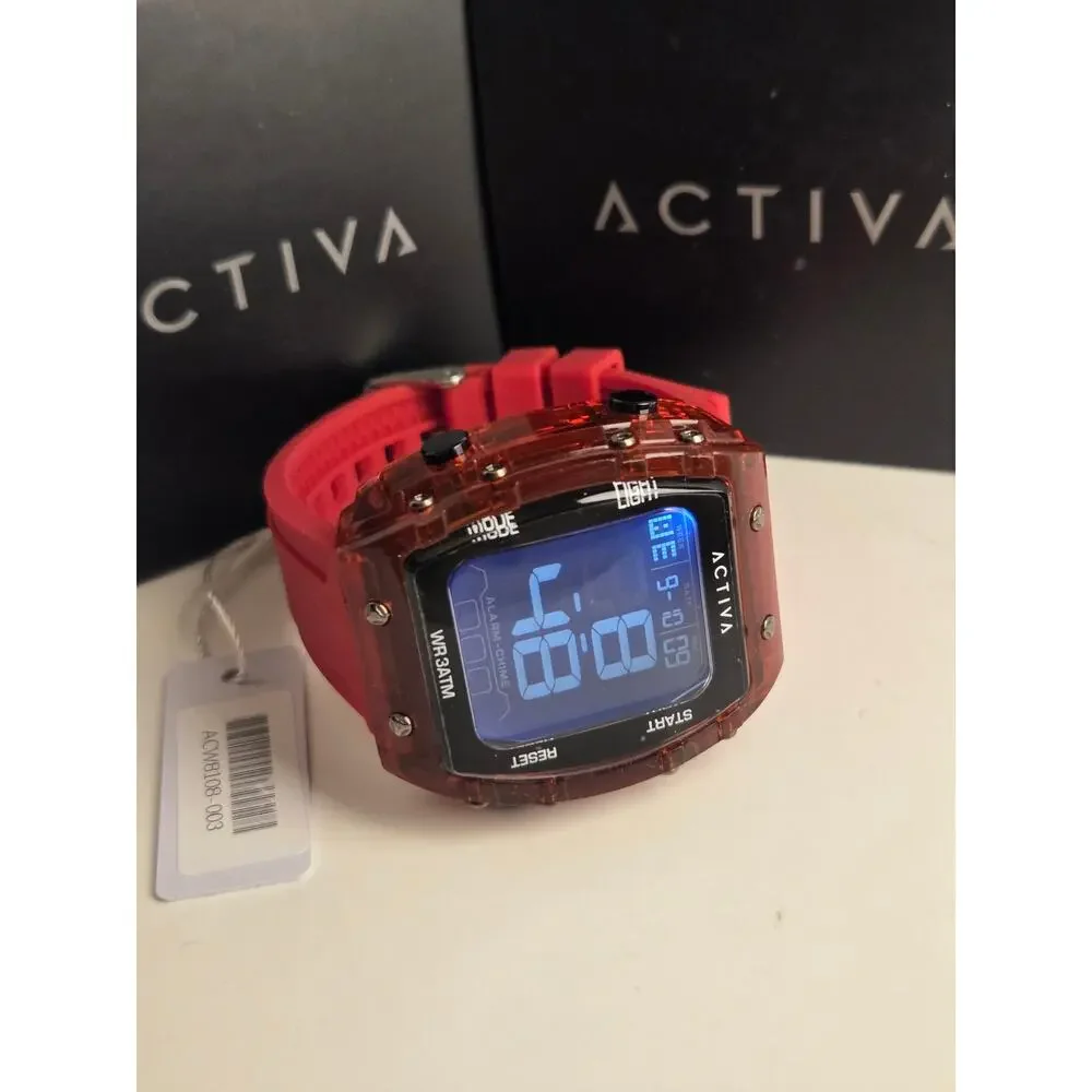 Activa Ranger X Invicta quartz 45mm Red Digital Watch New 3ATM sport Essentials